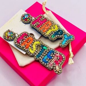 Boutique Happy Easter Sequin Earrings
